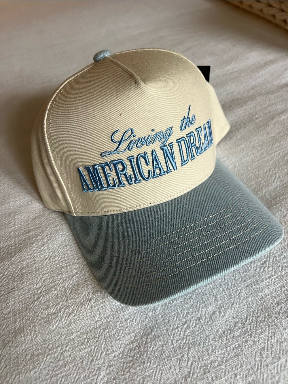 NWT Living the American Dream Blue Trucker Hat